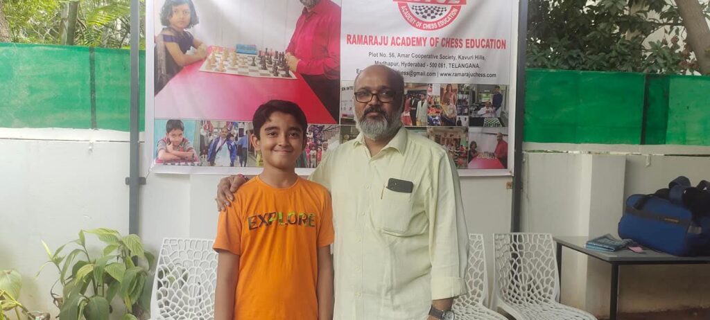Samuel Stephen Noble with coach N.V.S Ramaraju
